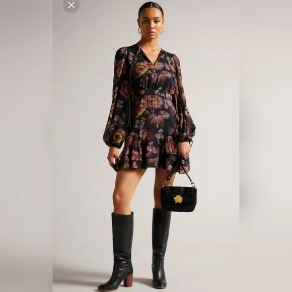 Ted Baker | Dresses | Ted Baker Piara Ruffle Asymmetric Minidress | Poshmark